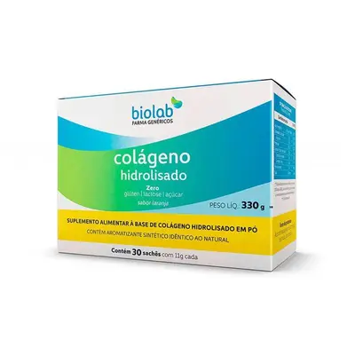 Colágeno Hidrolisado em Pó Biolab 30 sachês de 11g cada