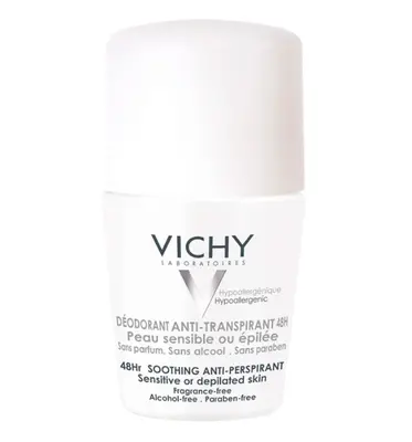 Desodorante Antitranspirante Roll-On Vichy Peles Sensíveis ou Depiladas 48h 50ml