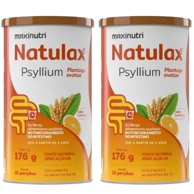 Kit 2x Natulax Psyllium 176g – Maxinutri Laranja