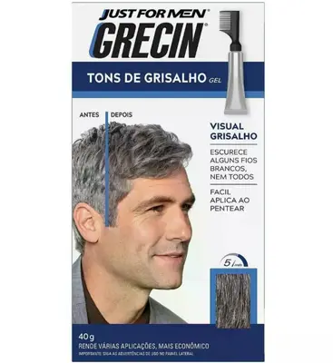 Shampoo Tonalizante em Gel Grecin 5 Visual de Grisalho Fácil de Aplicar 40g